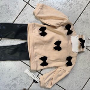 Nicole Miller Cream and Black Kids Matching Set